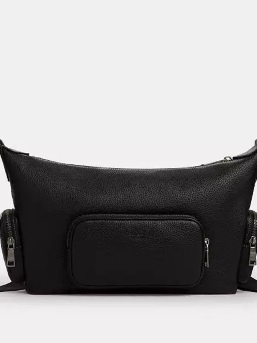 COACH finn crossbody bag with pockets. gunmetal/black. item # ccg15.